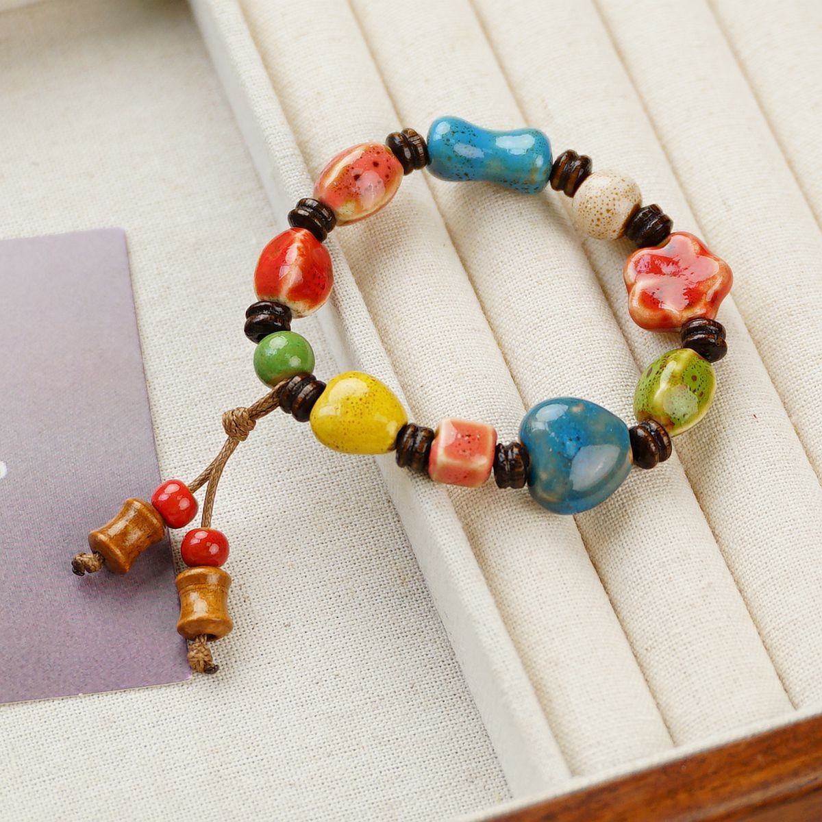 Jingdezhen pulsera de cerámica de verano mujer alta sensación galletas serie de gatos nicho diseño universal pulsera alta sensación