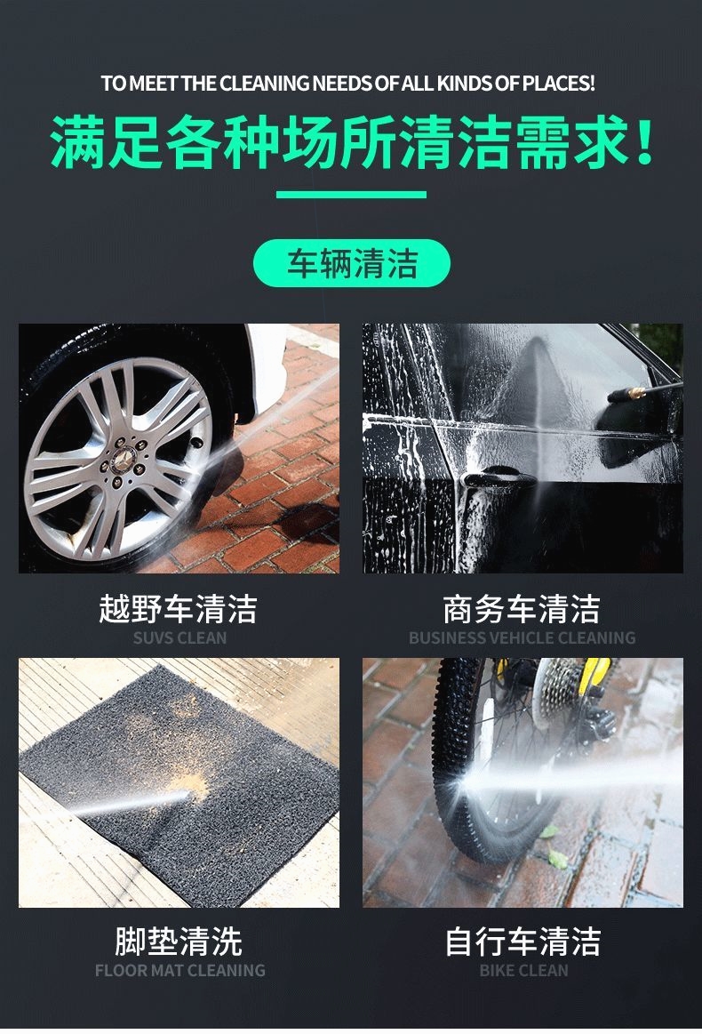 German black cat car washing machine artifact high pressure water pump high power car household 220V portable car brush gun
