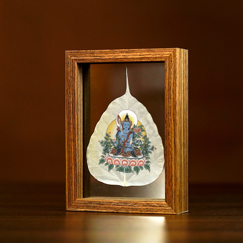 La Tabla pintada madera de la decoración de la hoja de Bodhi Zodiaco Dios amarillo del espécimen de la hoja de la riqueza puede ser cuadro fijo alta tabla transparente de la decoración de cristal