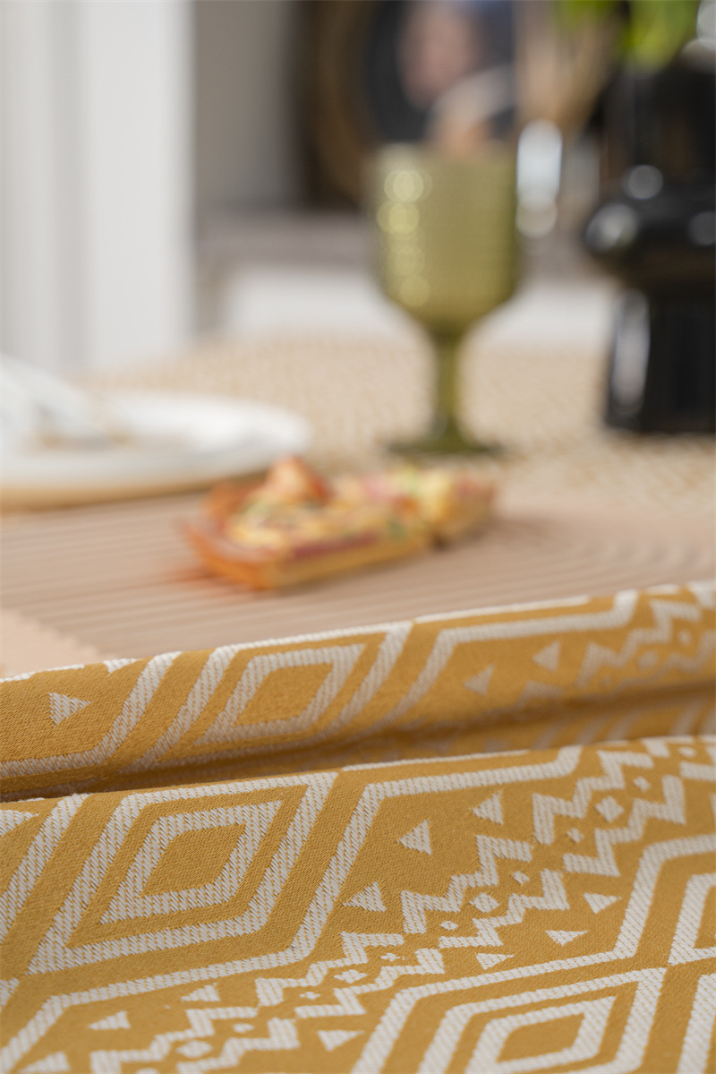 Nappe géométrique américaine INS, motif losanges ethnique, jacquard 100 % polyester avec pompons, rectangulaire_voghion.com