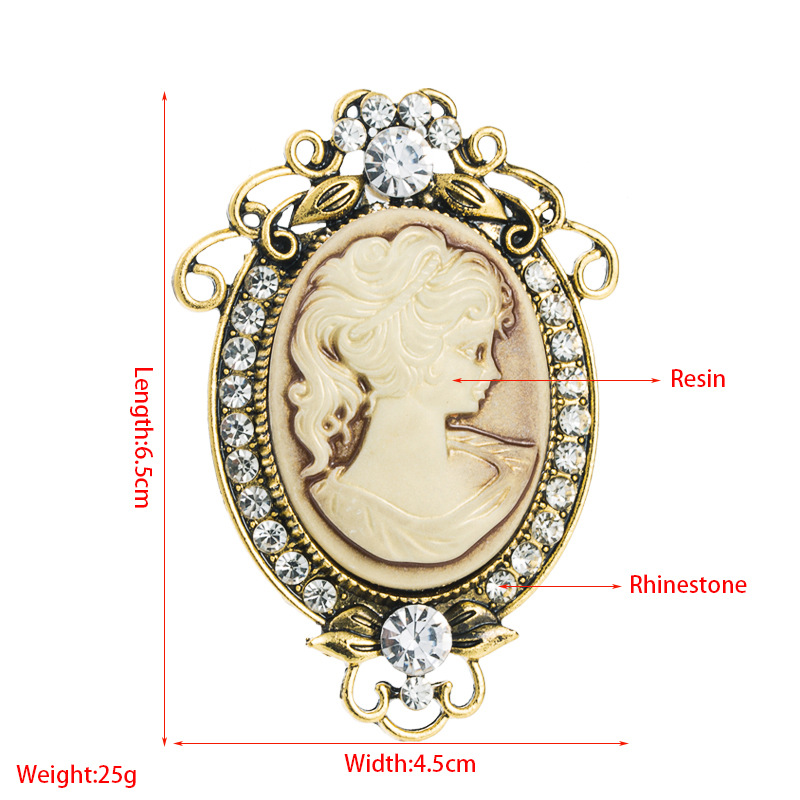 Fashion Oval Alloy Inlay Rhinestone Brooches display picture 1