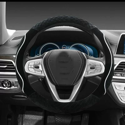 Winter fashion non-slip steering wheel Steering wheel cover - black-38