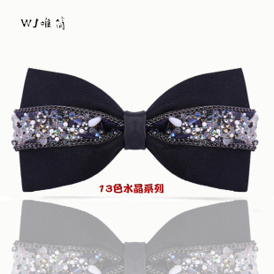 Simple 830 Bow Tie Men's Rhinestone Blue Bow Wedding Bridegroom MC Host Crystal Children's Dress Collar Flower