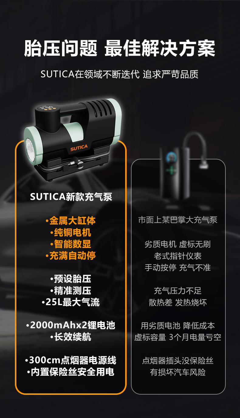 Car Air Pump, Car Air Pump, Electric Wireless Car Air Pump, Convenient Tire Inflator, Universal Multi-Function Air Pump