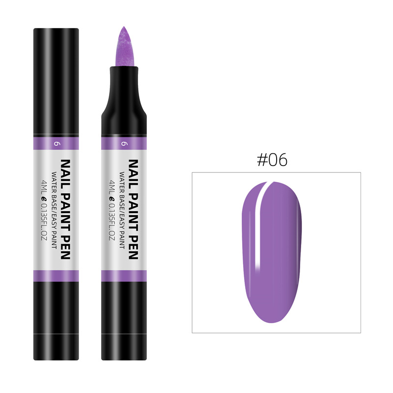 Nuevo producto transfronterizo Lápiz de pintura de esmalte de uñas de 24 colores Lápiz de pintura 3D Lápiz de pintura de uñas de punto a base de agua Lápiz de esmalte de uñas inodoro