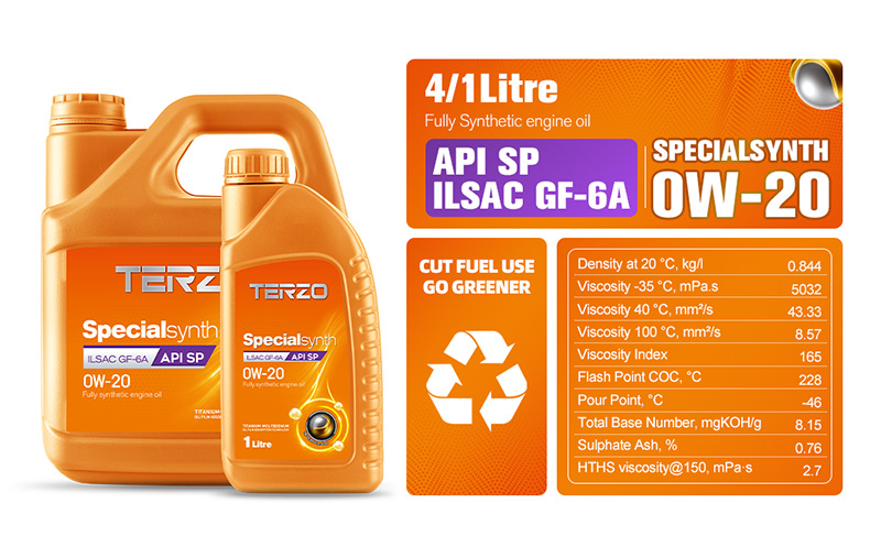 Hejin Engine Oil 0W20 Fully Synthetic Engine Oil Gf-6A/Sp Automotive Engine Oil High-Efficiency Engine Lubricant 4L