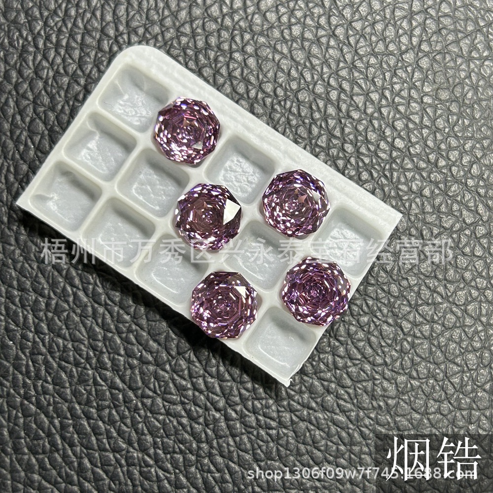 8면 밀레니엄 로즈 컷 스모크 지르코늄