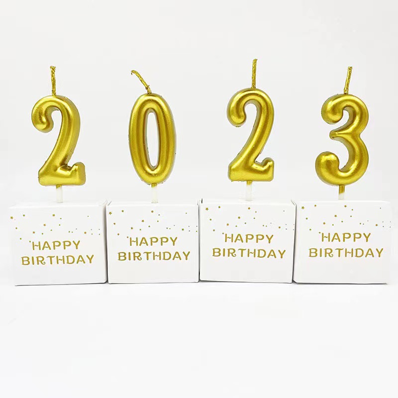 Golden Number Candles Children's One Year Old Adult Birthday Birthday Wedding Anniversary Candles Creative Cake Candles Wholesale