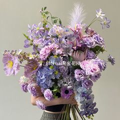 造花紫ライトパープルローズアジサイ結婚式ホームウェディングホールシルクフラワー卸売造花メーカー