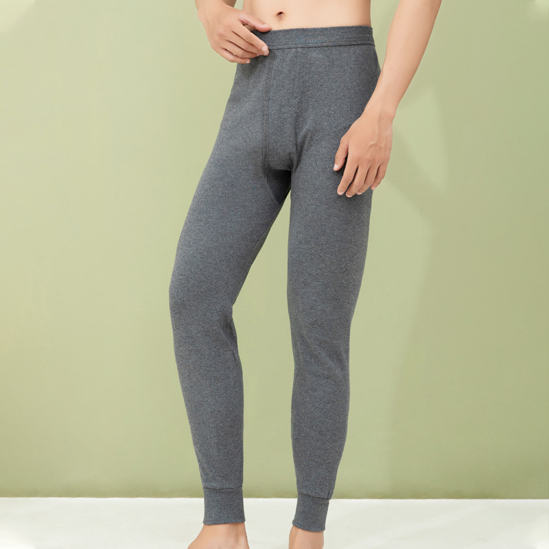 2023 pantalones largos de algodón puro de los hombres pantalones calientes Otoño e Invierno polainas delgadas para estudiantes Mediados de cintura Calzoncillos largos para hombres