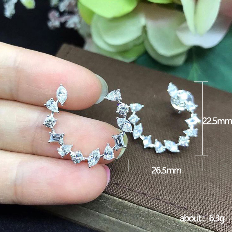 Creative Geometric Zircon C- Shaped Earrings display picture 1