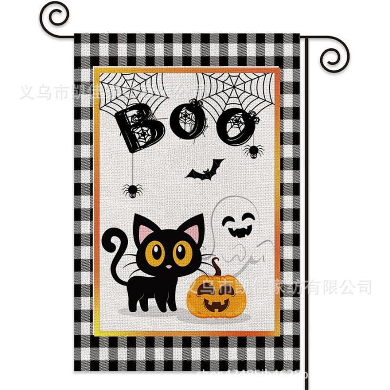 越境熱販売新型秋花園旗ハロウィーン黒猫幽霊装飾庭装メーカー直販|undefined