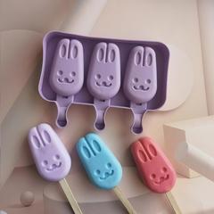 3連兔子472巧克力餅乾模蛋糕模具雪糕糖果硅膠模具