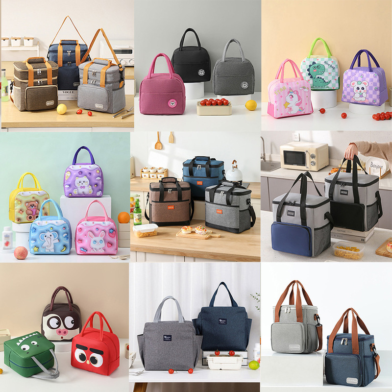 Temu Lunch Bag, Insulated Ice Pack, Single/Double Layer Lunch Bag, Leak-Proof, Portable Insulated Lunch Bag