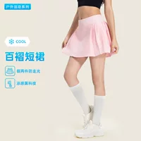 Luxtre новая плиссированная длинная нога юбка йога короткая юбка женская фальшивая две антитексные теннисные спортивные юбки DSS064