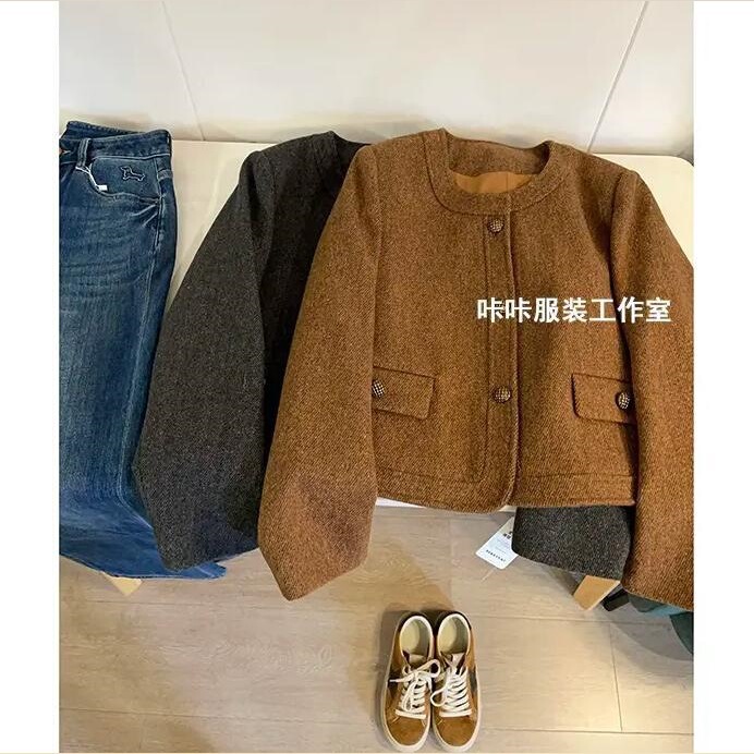 Korean-Style "Irish" Wool Coat, Fashionable and Versatile, Slimming, Retro, Chic, Chanel-Inspired, New for Autumn and Winter Korean-Style "Irish" Wool Coat, Fashionable and Versatile, Slimming, Retro, Chic, Chanel-Inspired, New for Autumn and Winter