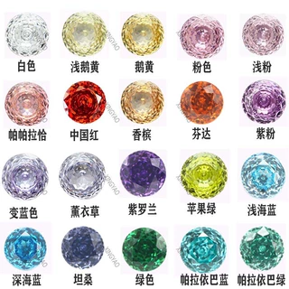 厂家批发6-10mm千禧玫瑰切圆形彩色锆石裸石 戒指耳钉配石宝石