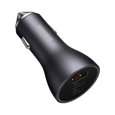 BaseUs Jindian PRO Three Fast Charging Car Charger U+c+c 65W High PoWer Fast Charging ExqUisite and Compact (Siqaret yandırıcısı) - ucc-65w-dark-gray