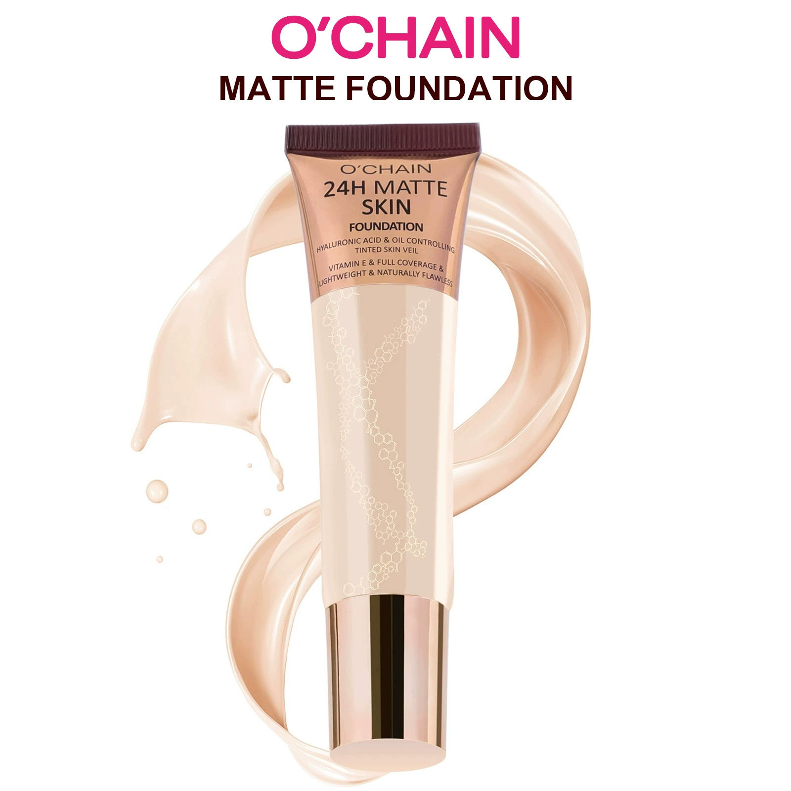 OCHAIN трансграничная жидкая основа для скрытия пятен, стойкая, несъемная, нелипкая, несъемная, контролирующая жирность матовая жидкая основа для жирной кожи.