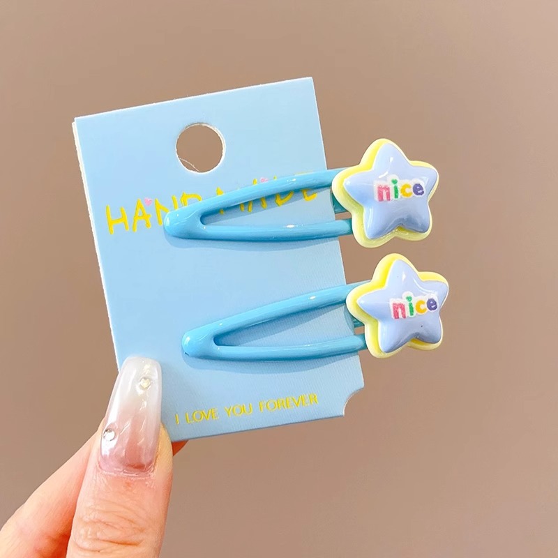 Klein azul rasgado cabello mar pinza de pelo lateral 2024 nuevo clip de alta gama tocado de frente de mujer clip de borde infantil