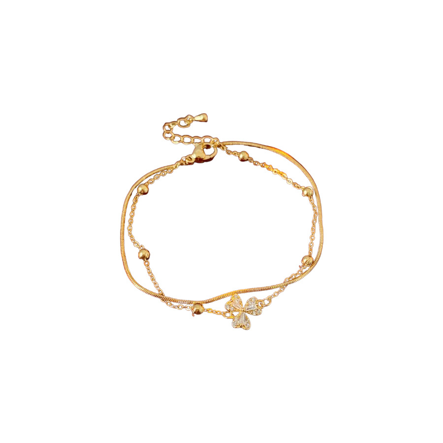 Oro verdadero pulsera de flores de trifolios de piedra pulsera de lujo ligera pulsera de alta calidad moda exquisita joyas al por mayor image 6