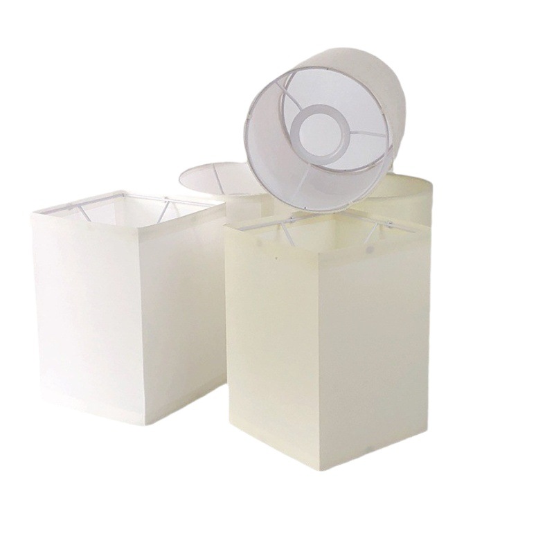 Cuadrado de tela de lino pantalla lámpara de mesa de noche dormitorio pantalla lámpara de pie Shell PVC pantalla suministro directo de fábrica