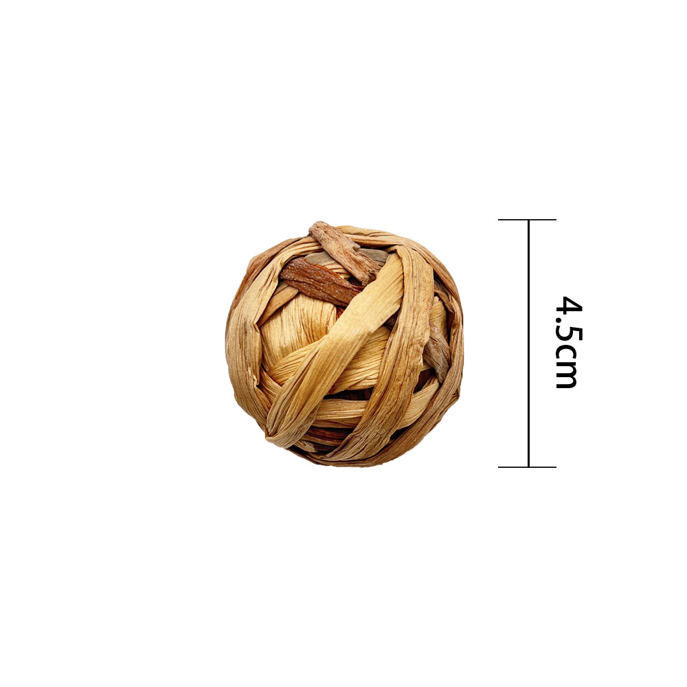 Bola de jacinto de agua tejida a mano bola de paja para mascotas pequeña mascota conejo hámster bola de juguete loro pie bola de juguete