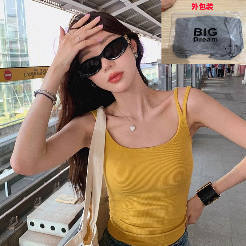 Cotton retro Hong Kong style burgundy sleeveless vest top, summer inner layer, pure and sexy UU neck, beautiful back, can be worn alone or as outerwear.