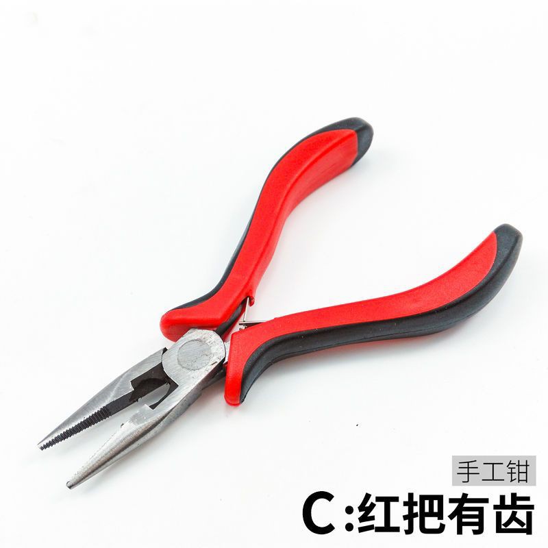 Herramientas manuales, mini alicates de punta fina en stock, alicates curvos de punta redonda y plana para cortar joyas, alicates pequeños con punta larga.