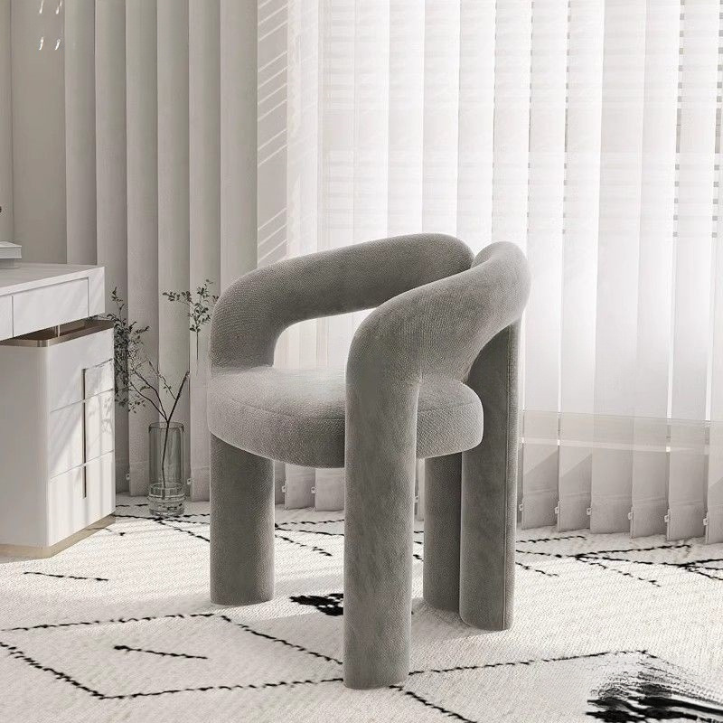 シンプルなクリームスタイルの化粧椅子、家庭用化粧スツール、ネイルサロンチェア、シンプルな寝室のシングルカジュアルダイニングチェア|undefined