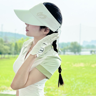 Korean Summer Golf Hat Women's Golf Sun Protection Topless Hat Golf Bow Sun Protection Hat
