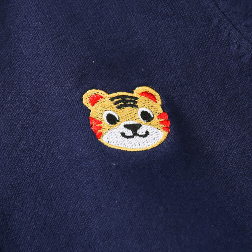 2025 Cartoon Cotton Hoodless Sweater Multicolor Small Tiger Casual Children's Sweater Spring Boys Middle and Large Children's Open Shirt