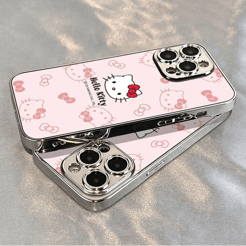 Liquid Metal Pink Hello Kitty Suitable for Apple 17Promax Mobile Phone Case Iphone16 Apple 15/14/13