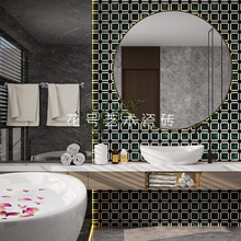 400x400法式仿石材水刀拼花瓷砖民宿餐厅酒店走廊全瓷精雕墙地砖