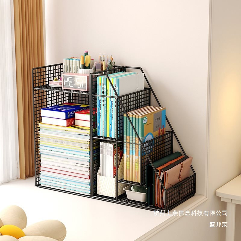 Factory Direct Sales Balcony Bay Window Bookshelf Small Bookcase Children's Picture Book Shelf Space Utilization Desk Side Storage Rack