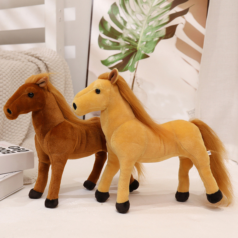 Simulación transfronteriza muñeca de peluche de caballo negro muñeca dragón blanco muñeca de decoración muñeca regalo para niños