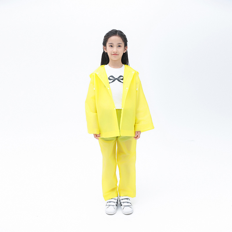 Children's Raincoat Rain Pants suit Waterproof Thickened Full Body Boy's and Girl's Big Boy's Primary School Student's Split Schoolbag Jacket