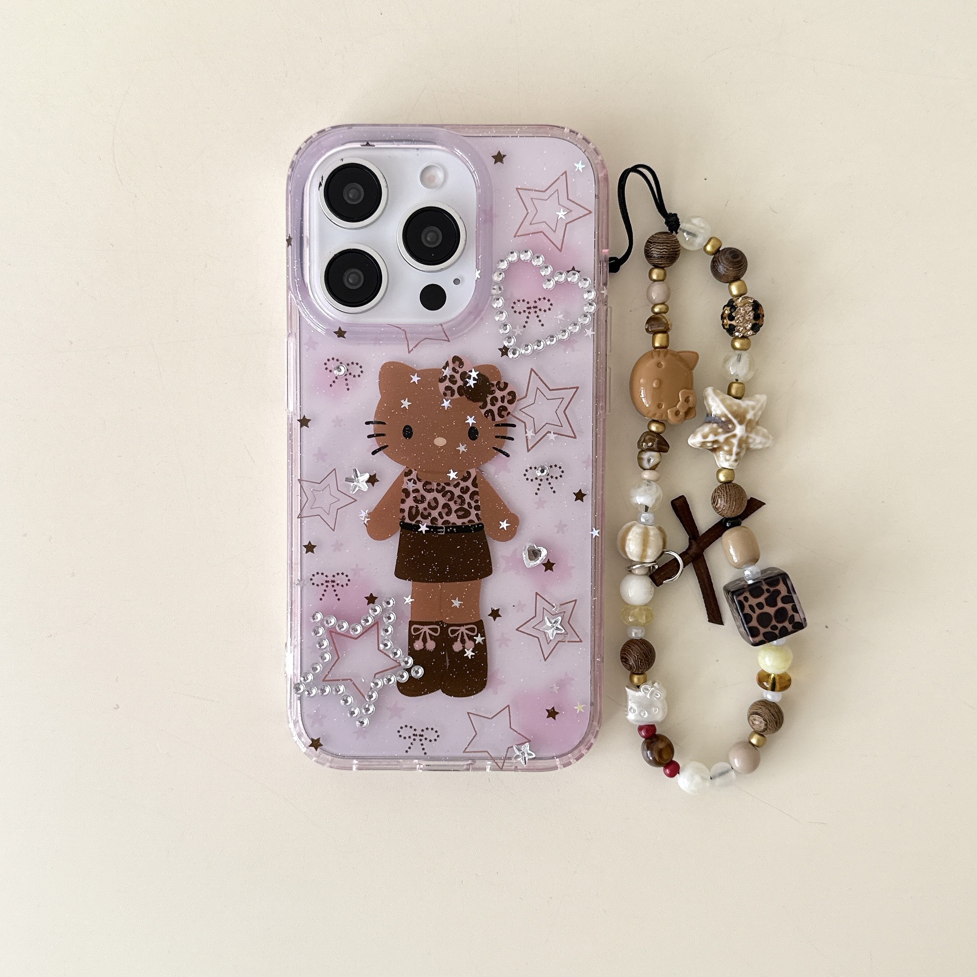 Summer Red Red New Flash Diamond Star Leopard Print Adecuado para Apple 15ProMax Funda para teléfono móvil 16Pro Mujer 14/13 Nuevo