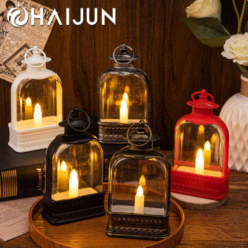 New flat retro style lamp LED electronic lamp kerosene lamp small lantern home Guest Restaurant Christmas atmosphere decoration