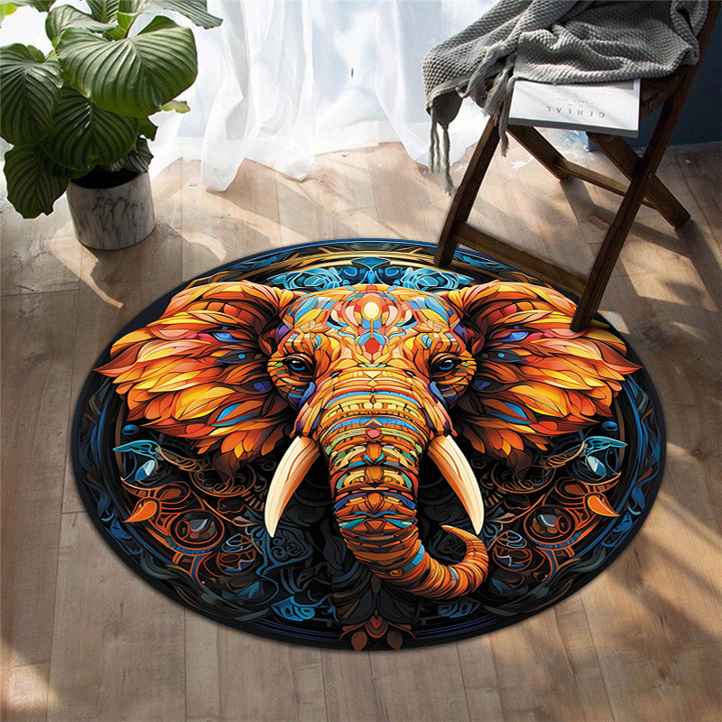 Temu Hot Selling American Carpet Tree of Life Round Crystal Velvet Bath Mat Living Room Sofa Coffee Table Bedroom Bedside Blanket