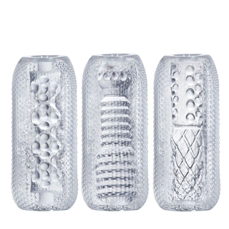 Portable Simulation Transparent Airplane Cup Double-headed Male Masturbator Lasting Desensitization Penis Calter Sex Products