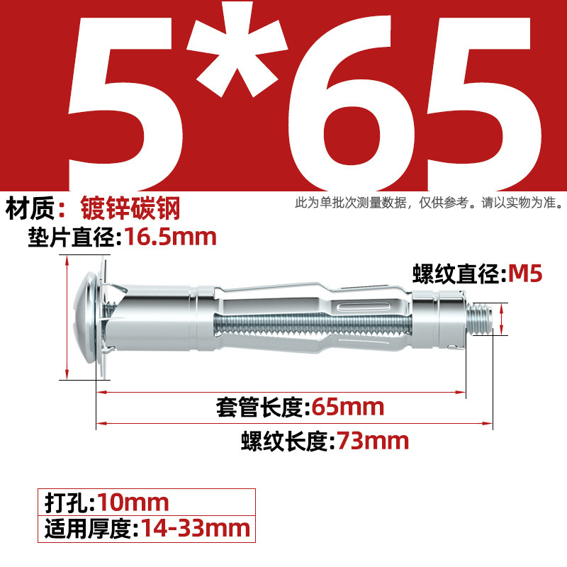 Болт расширительный Tianzhuo Hardware M5*65