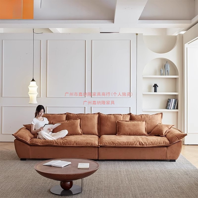 意式科技布艺沙发小户型出租屋现代三人位直排帆船新款沙发可躺|undefined