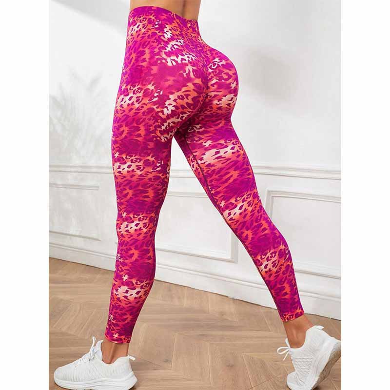 Versión gruesa talla S 200g + sin costuras pantalones de yoga de la aptitud de las mujeres Pantalones deportivos tie-dyed tie-float Hip-lifting pantalones Leggings
