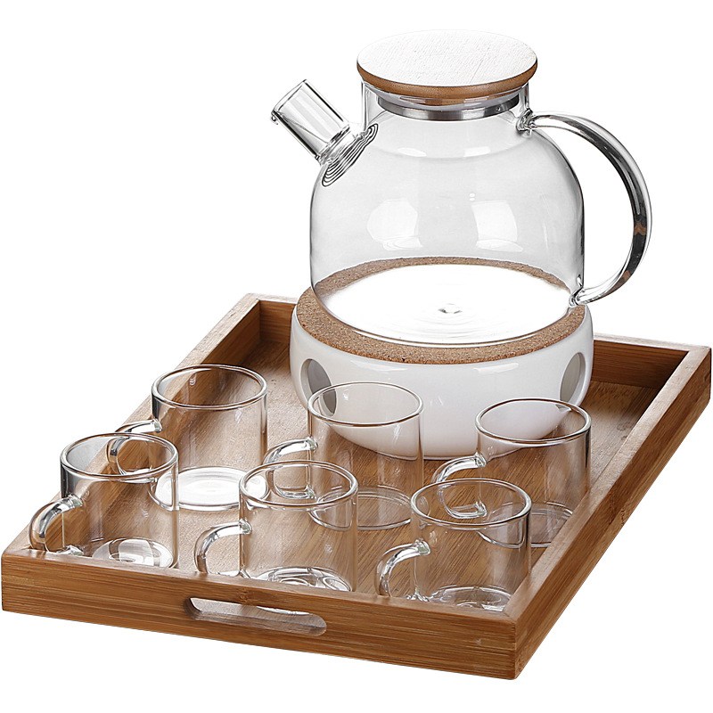 1L 꽃 주전자 + 6 컵 + TRAY + 베이스 보내기 2H 무연 양초 50 개