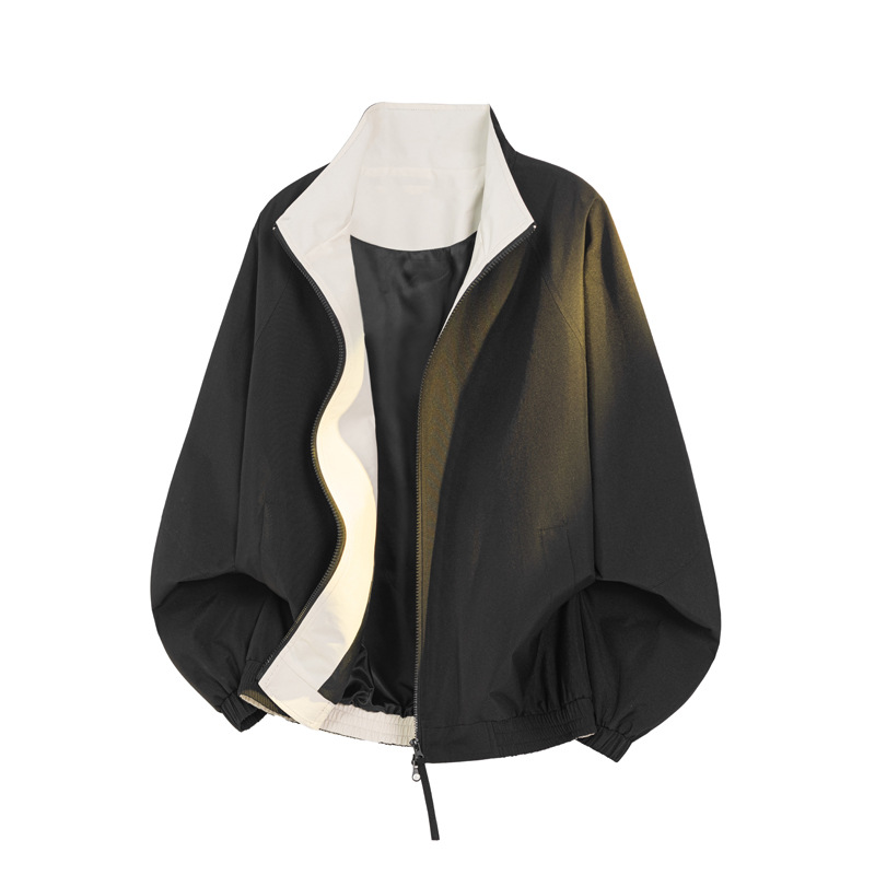 American-style Color-block Flight Jacket For Men, Spring Cleanfit Double-zipper Sports Jacket, Outdoor Three-proof_voghion.com