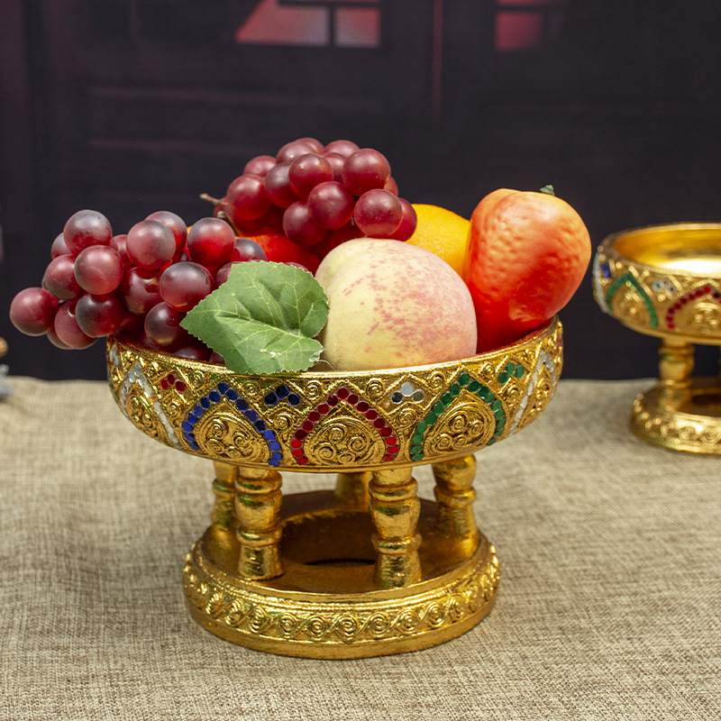 Thailand Handicraft Solid Wood Fruit Plate Buddha Serving Plate Creative Thai Wooden Fruit Basin Living Room Household Snack Dried Fruit Plate Thailand Handicraft Solid Wood Fruit Plate Buddha Serving Plate Creative Thai Wooden Fruit Basin Living Room Household Snack Dried Fruit Plate