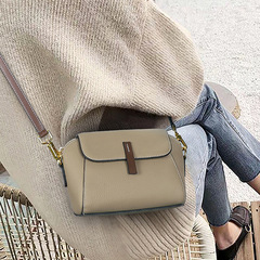 Genuine leather women's bag, classic and versatile, new fashionable shell bag, lightweight mini shoulder bag, first-layer cowhide small bag