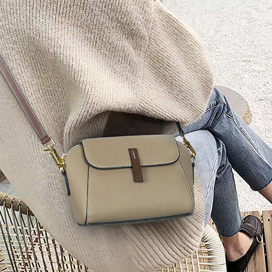 Genuine Leather Women's Bag Classic All-match New Fashion Fashionable Shell Bag Lightweight Mini Shoulder Bag Top Layer Cowhide Small Bag