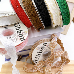 New Style Crepe Embossed Small Flower Ribbon 2.5CM Bouquet Packaging Flower Ribbon Florist Flower Art Wholesale